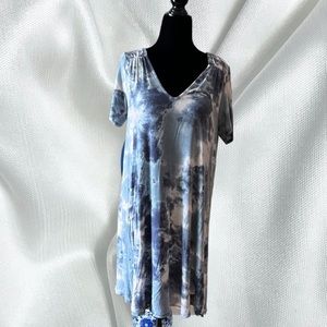 TIE DYE blue tie dye dress size medium